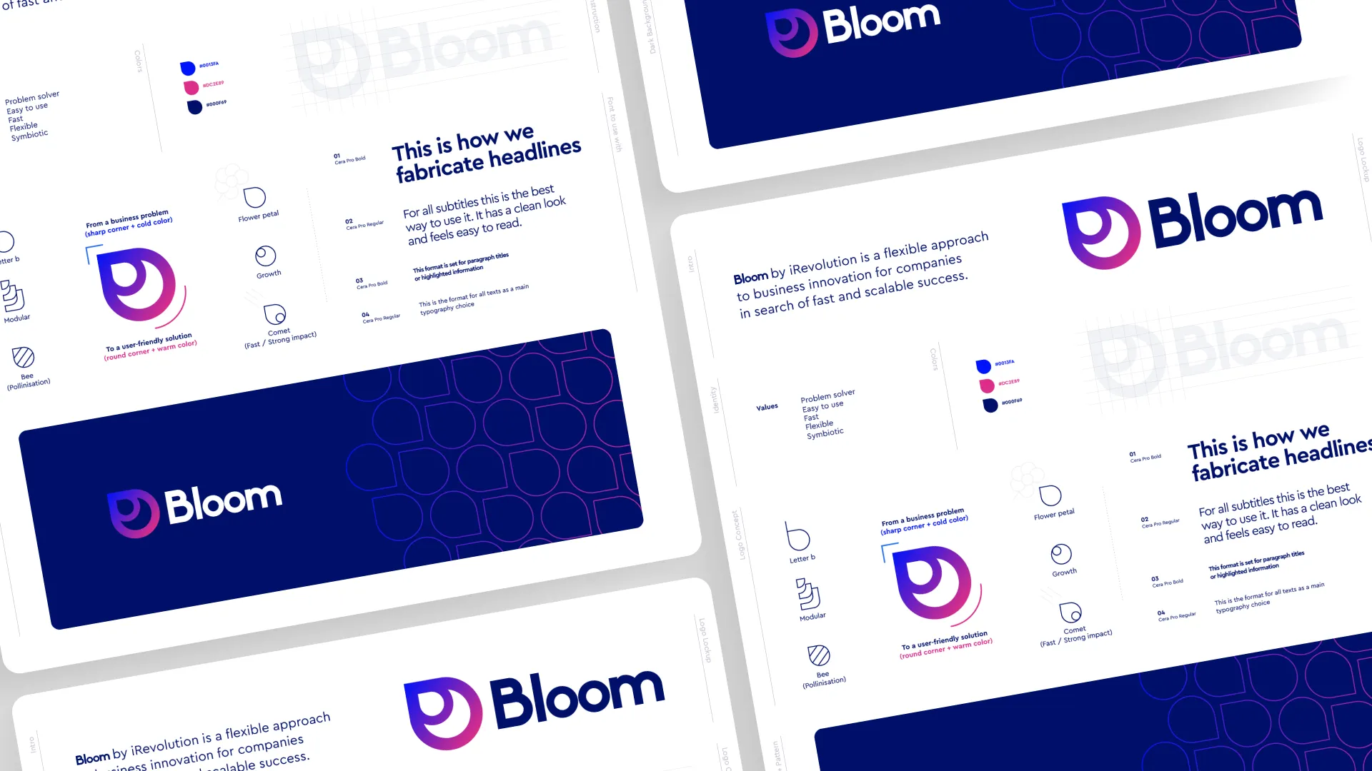 Bloom logo micro-branding example