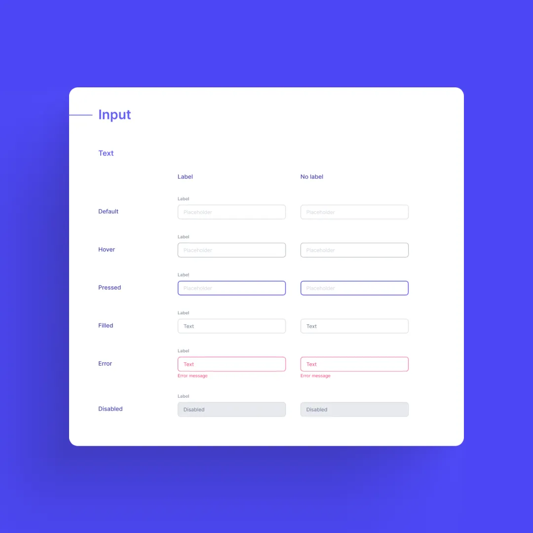 Bloom design system - input text fields