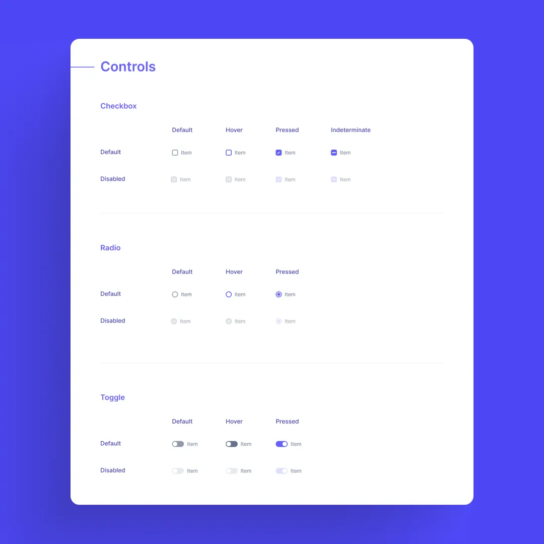 Bloom design system - input controls