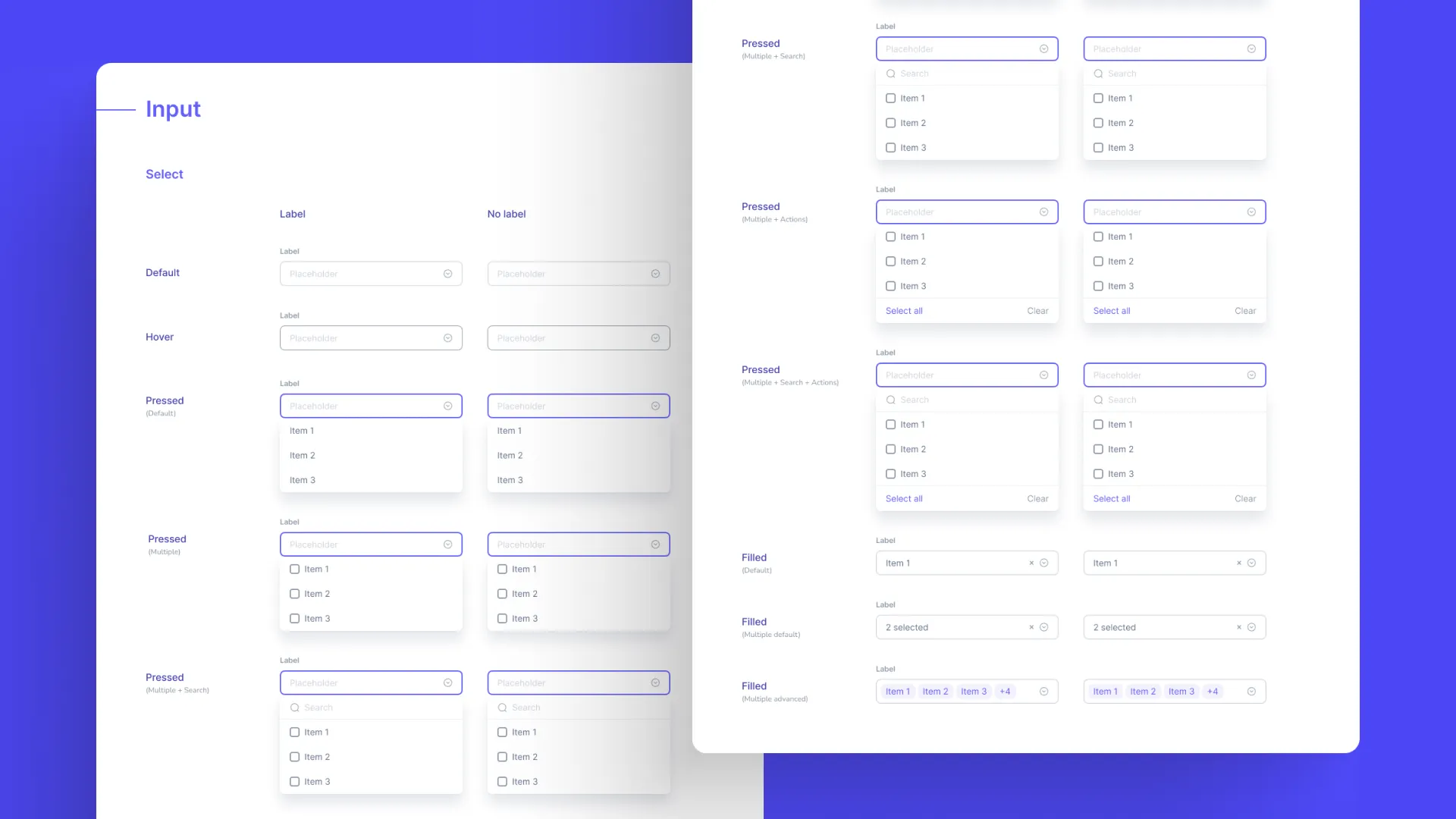 Bloom design system - input selects