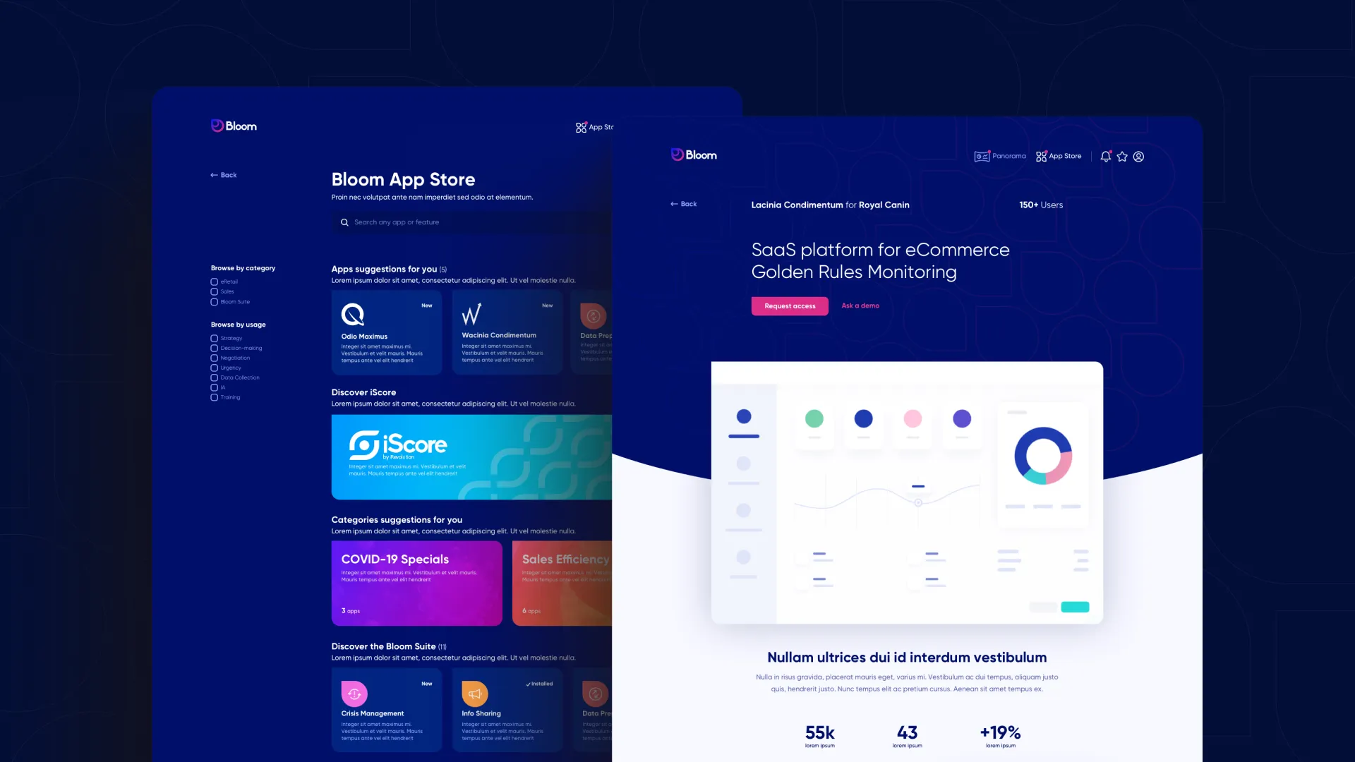 Bloom OS Concept - app store and landing page