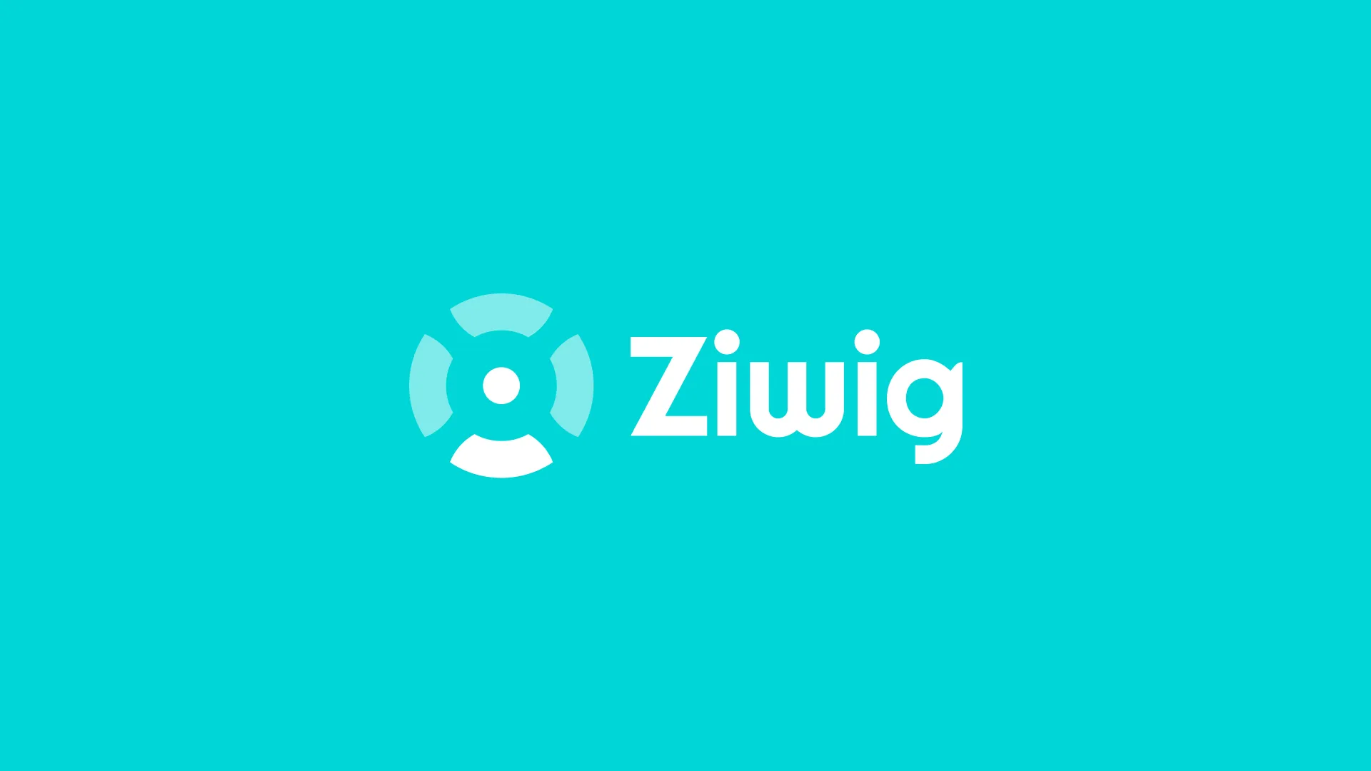 Ziwig logo on full white and colored background