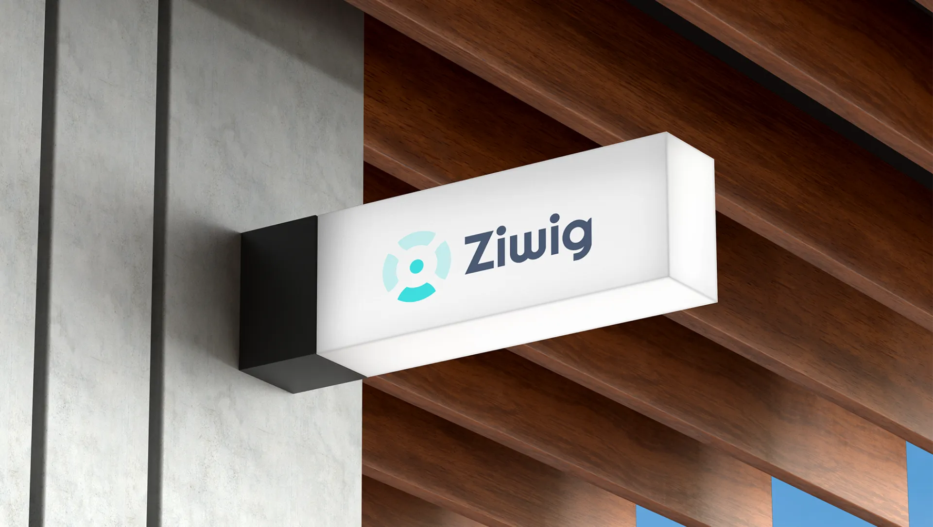 Ziwig wall sign mockup